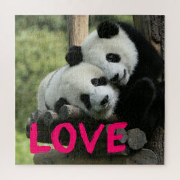 Panda Couple Puzzle Personalize Pussel