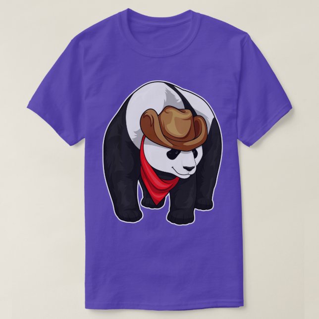 Panda Cowboy Cowboyhatt T Shirt (Design framsida)