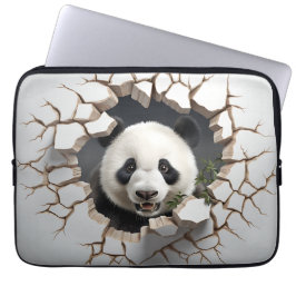 Panda Cracks Hål Art Panda Saschand 3D Laptop Fodral