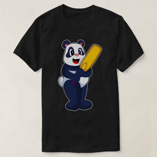 Panda Cricket fladdermus T Shirt (Design framsida)