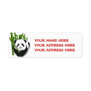 panda cubwithbamboo1, DIN ADRESS för NAMN Returadress Etikett