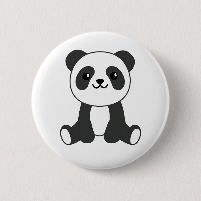 Panda Cute Animals Kids Baby Bear Pandas Button Knapp (Framsida)
