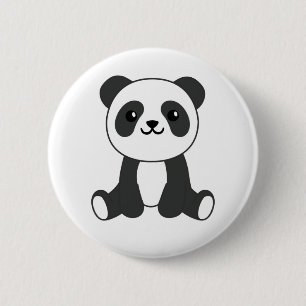 Panda Cute Animals Kids Baby Bear Pandas Button Knapp