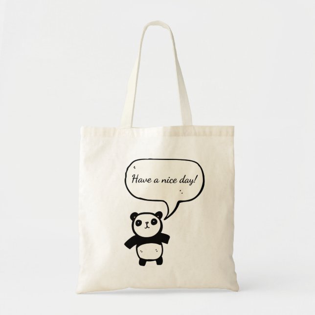 Panda Cute Design Tote bags Tygkasse (Framsidan)
