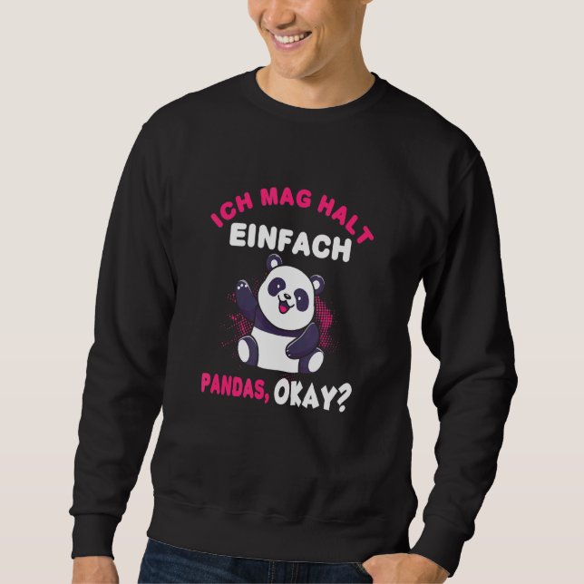 Panda Cute Panda Bear Lång Ärmad Tröja (Framsida)