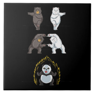 Panda Cute Polar Bear Animal Lover Kakelplatta