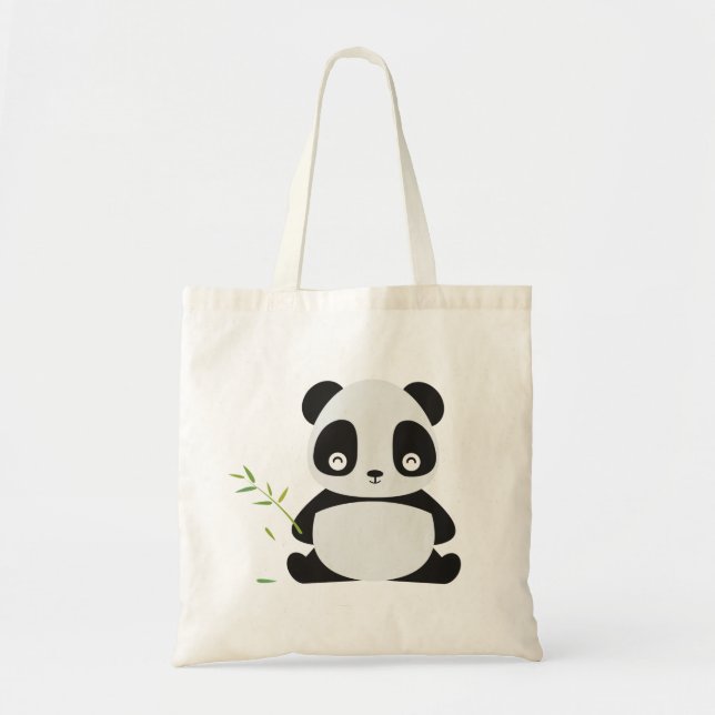 Panda Cute Tote bags Tygkasse (Framsidan)