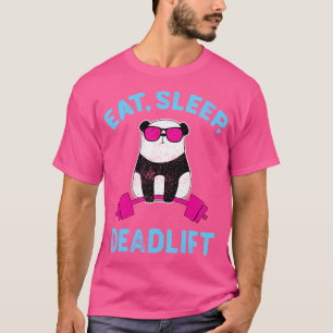 Panda Deadlif Träningsvikter Bodybuilding T Shirt