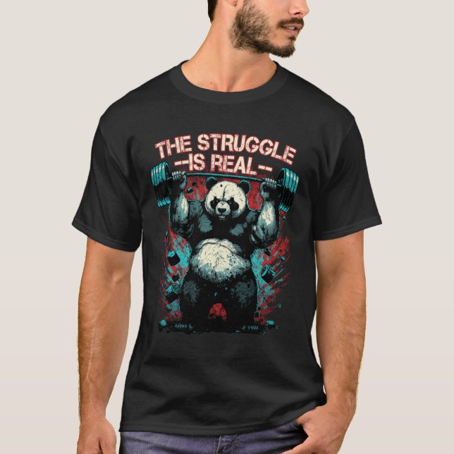 Panda Deadlift Gym Bodybuilding är e T Shirt (Framsida)