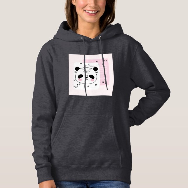 Panda design Hoodie T Shirt (Framsida)
