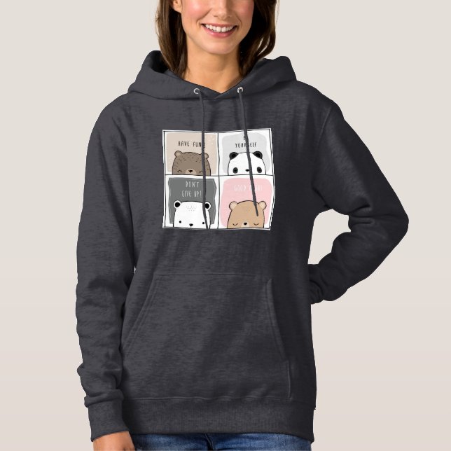 Panda design Hoodie T Shirt (Framsida)