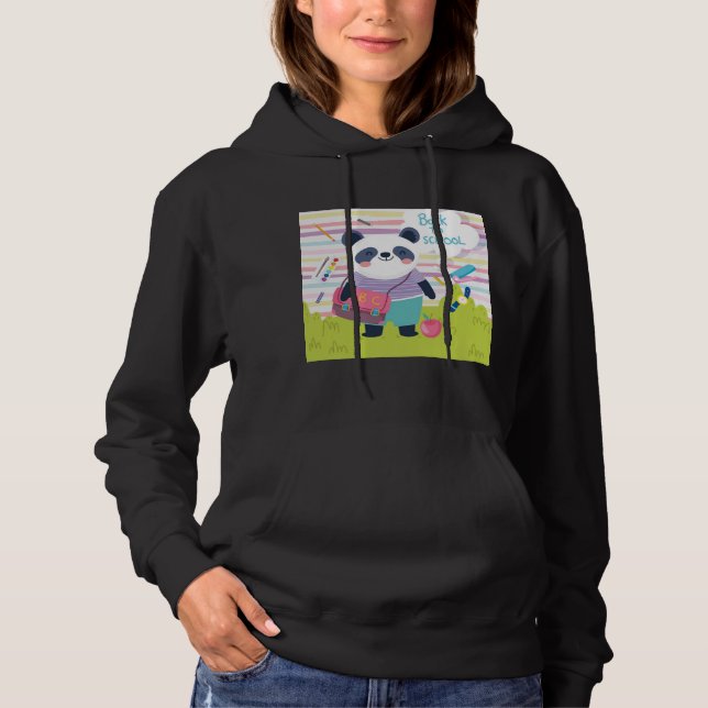 Panda Design Hoodie T Shirt (Framsida)