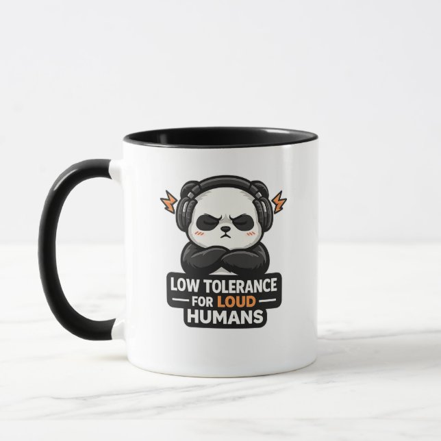 Panda Design med låg tolerans för högljudda männis Mugg (Vänster)