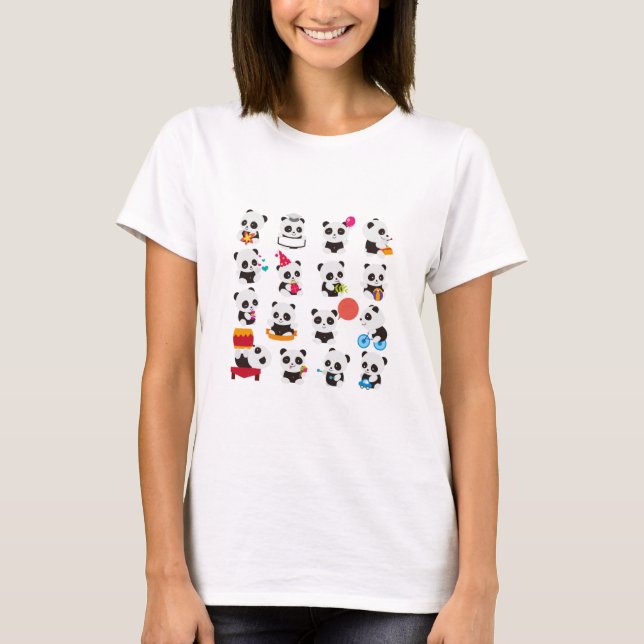 Panda Design  T-tröja T Shirt (Framsida)