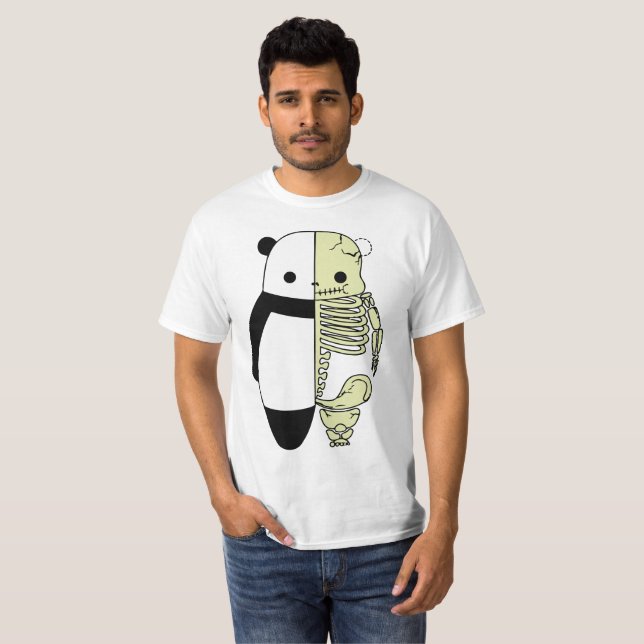 Panda Dichotomy: The Living and Bones T Shirt (Hel framsida)
