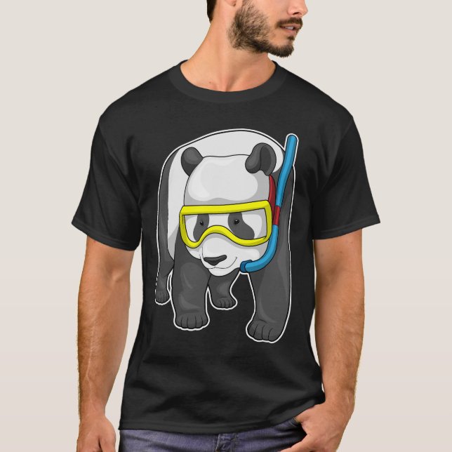 Panda Diver Snorkel T Shirt (Framsida)