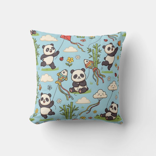Panda-drakes Kastkudde Kudde (Framsida)