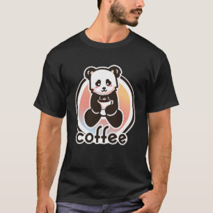 Panda-drickkaffe till kaffe t shirt