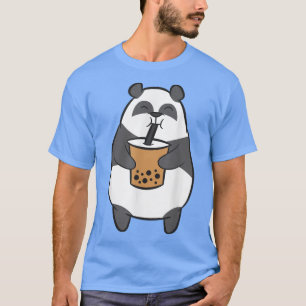 Panda Drinking Bubble Tea Kawaii Panda Bear med B T Shirt