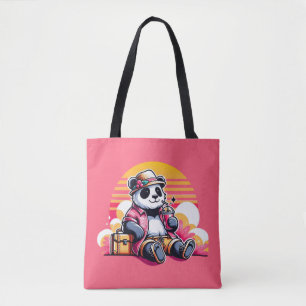 Panda Drinking Juice Elegant Tygkasse