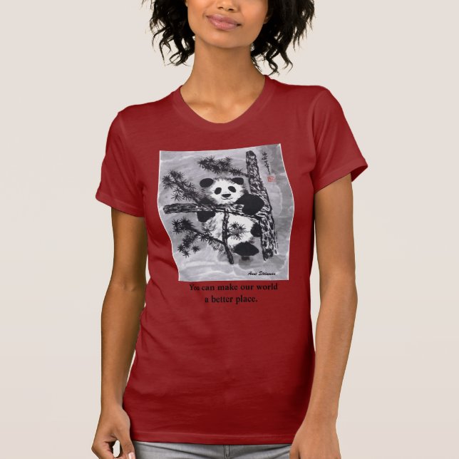 Panda - du kan göra världen ett bättre ställe tee shirt (Framsida)