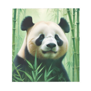 Panda Dubbla Exponering Djurart Wilderness Art Anteckningsblock