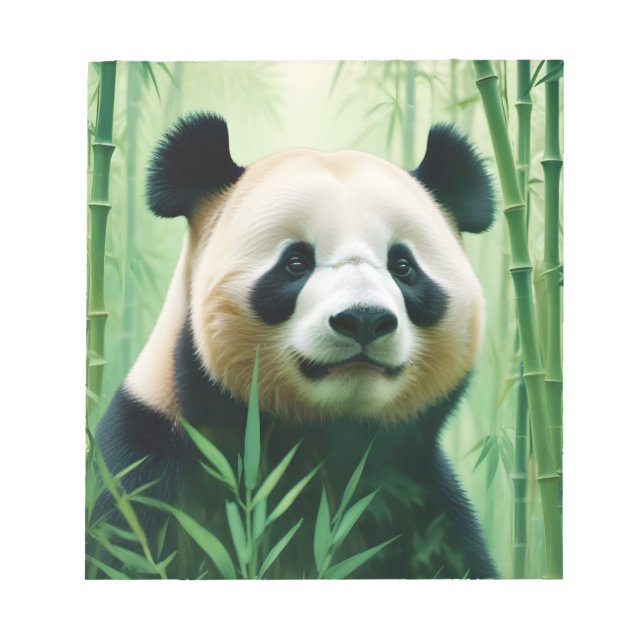 Panda Dubbla Exponering Djurart Wilderness Art Anteckningsblock (Framsida)
