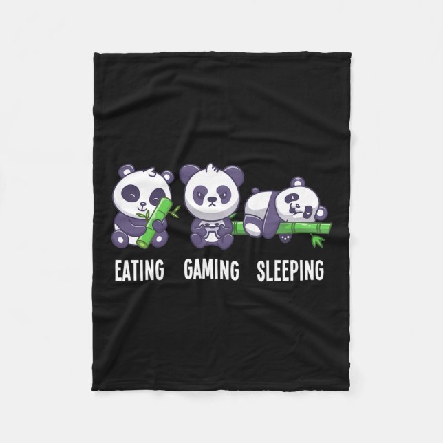 Panda Eaming-spel för spel med flera spelare Fleecefilt (Framsidan)