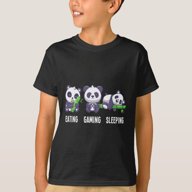 Panda Eaming-spel för spel med flera spelare T Shirt (Framsida)