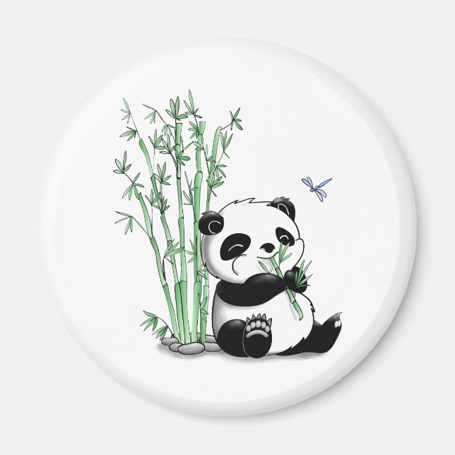 Panda Eating Bamboo Magnet (Framsidan)