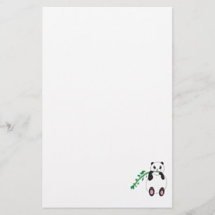 Panda Eating Bamboo Stationery Brevpapper