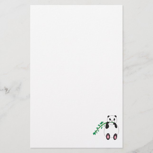 Panda Eating Bamboo Stationery Brevpapper (Framsida)