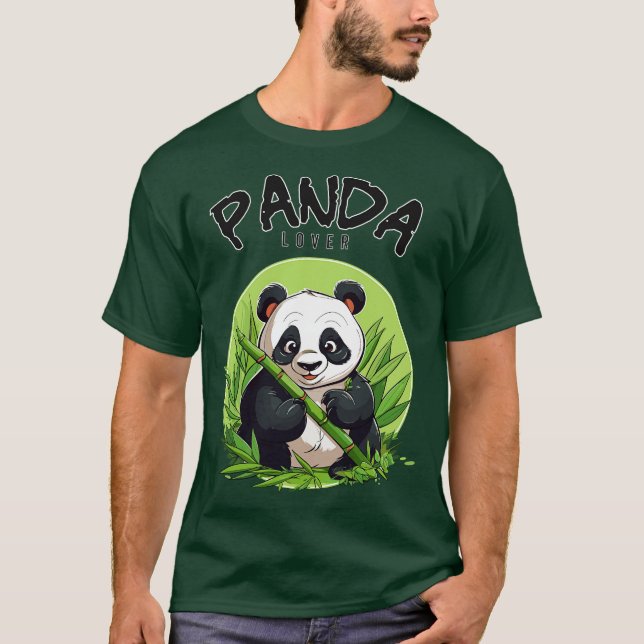 Panda eating bamboo t shirt (Framsida)