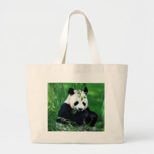 Panda Eating Lövs Jumbo Tygkasse