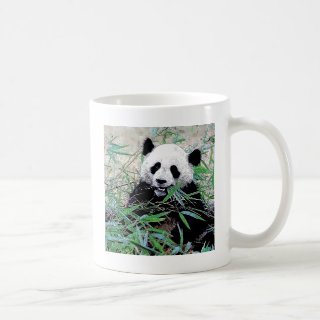 Panda Eating Lövs Kaffemugg (Höger)