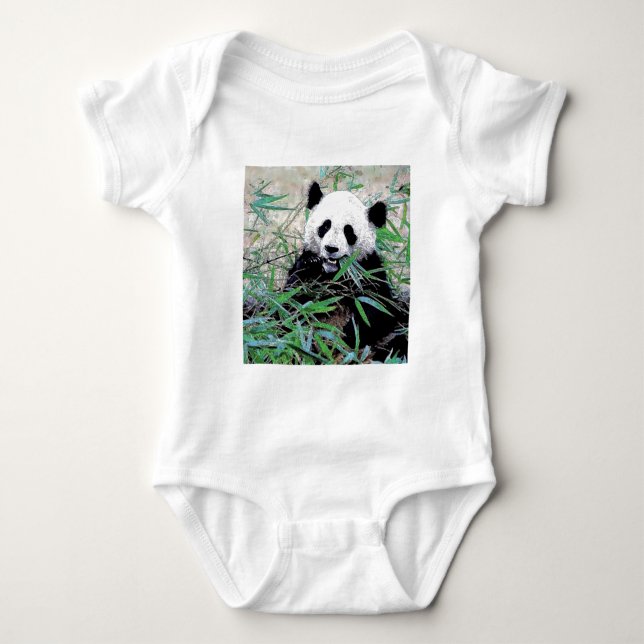 Panda Eating Lövs T-shirt (Framsida)