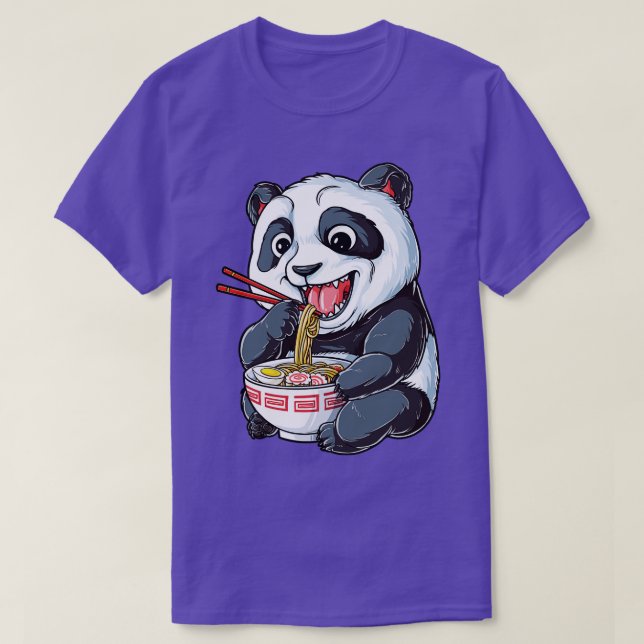 Panda Eating Ramen för manar Women Boys Girls Kids T Shirt (Design framsida)