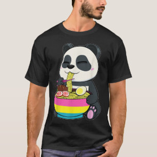 Panda Eating Ramen LGBT-Q Pansexual Pride Pan Flag T Shirt