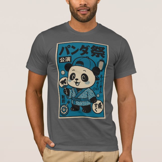 Panda efter Mörk T Shirt (Framsida)