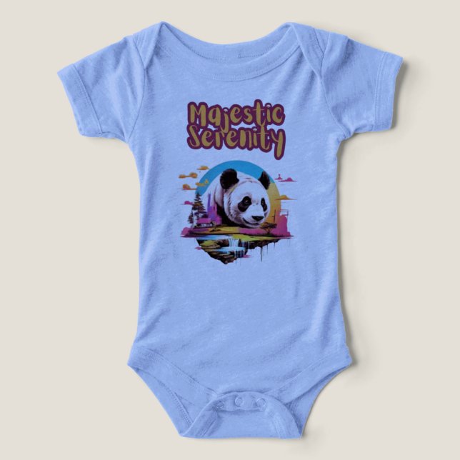 Panda Elegance: Vibrant Panda i hans livsmiljö T Shirt (Design Framsida)