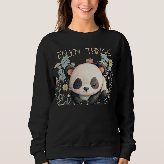 Panda Enjoy Things T Shirt (Framsida)