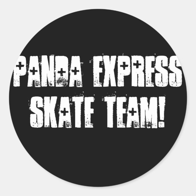 PANDA EXPRESS SKATE-TEAM! RUNT KLISTERMÄRKE (Framsida)