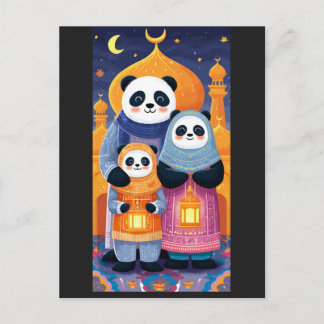 Panda-familj firar Eid Milad Un nabi Vykort