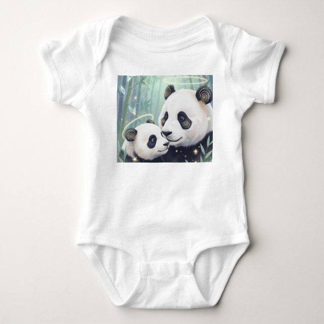 Panda Familj Jersey T Shirt (Framsida)