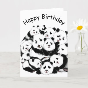 Panda-familjen för populära födelsedagskort kort