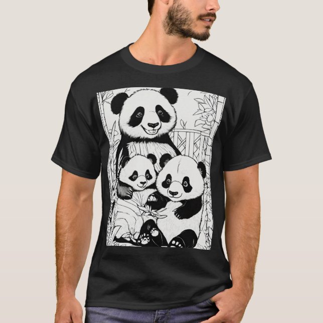 Panda Family Feast T Shirt (Framsida)