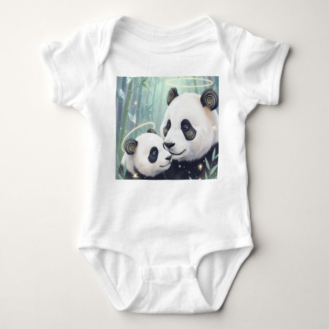 Panda Family Jersey T Shirt (Framsida)