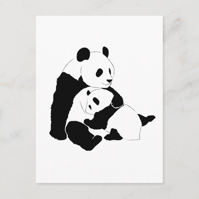Panda Family Vykort (Framsida)