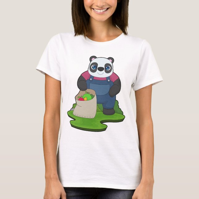 Panda Farmer Fruit Farm T Shirt (Framsida)