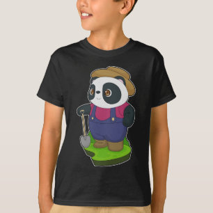 Panda Farmer Shovel T Shirt